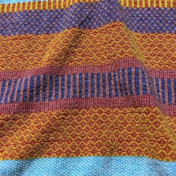 Drew striped boxy oversized dolman short sleeve tunic top womens L orange blue - Picture 10 of 11